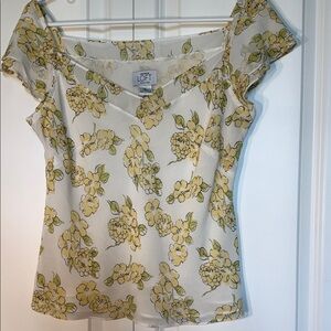 LOFT PL Yellow Floral Blouse